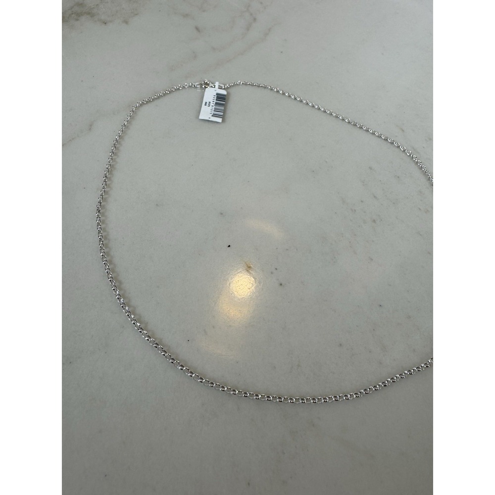 Italian Sterling Silver 925 Rolo Chain Necklace 20" Italy New With Tag - Picture 3 of 7